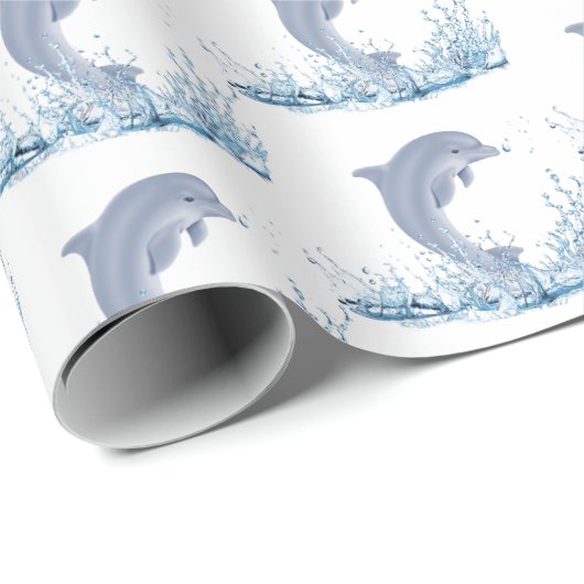 Delphine im Sumpf Geschenkpapier (Rolleneckpunkt)
