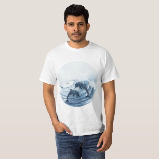 Delphine im Surfen T-Shirt (Vorne ganz)