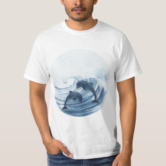 Delphine im Surfen T-Shirt (Vorderseite)