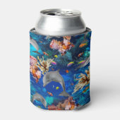 Delphine im tropischen Korallenriff Dosenkühler (Kanne Vorderseite)