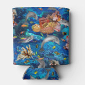 Delphine im tropischen Korallenriff Dosenkühler (Rückseite)