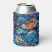Delphine im tropischen Korallenriff Dosenkühler (Kanne Rückseite)