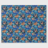 Delphine im tropischen Ozean-Korallenriff Geschenkpapier (Flach)