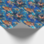 Delphine im tropischen Ozean-Korallenriff Geschenkpapier (Ecke)