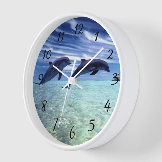 Delphine im wilden Alltag Uhr (Winkel)
