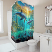 Delphine in Atlantis Design von Rich AMeN Gill Duschvorhang (Beispiel)