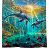 Delphine in Atlantis Design von Rich AMeN Gill Duschvorhang (Vorderseite)