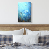 Delphine in Deep Blue Sea Oil Painting auf Leinwan Leinwanddruck (Insitu (Schlafzimmer))
