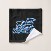 Delphine in den Wellen Badhandtuch Set (Waschlappen)