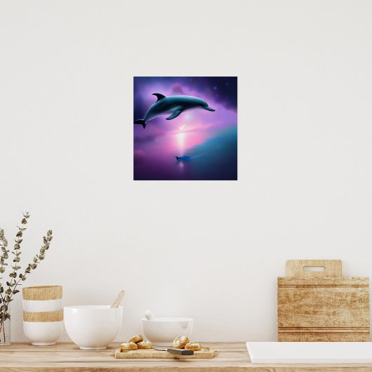 Delphine in der Nacht Poster (Küche)