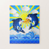 Delphine in der Sonne Puzzle (Vertikal)