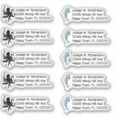 Delphine in Octopus Shaped Rücksendeadresse Sticke Aufkleber (Vorderseite)