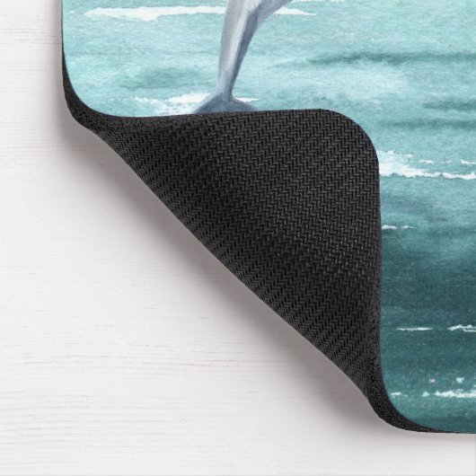 Delphine Jumping Blue Water Wasserfarbe Name Spric Mousepad (Ecke)