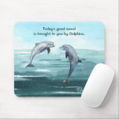 Delphine Jumping Blue Water Wasserfarbe Name Spric Mousepad (Mit Mouse)