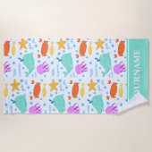 Delphine, Krebse, Kraken und Starfish Individuelle Strandtuch (Vorderseite)