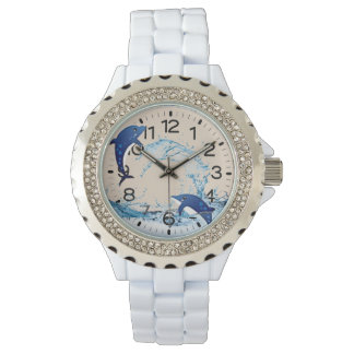 Delphine Kristall-Uhr Armbanduhr