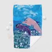 Delphine "Kunst von Kindern" Golfhandtuch (Insitu)