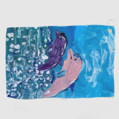 Delphine "Kunst von Kindern" Golfhandtuch (Horizontal)
