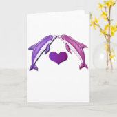 Delphine Küssen Grußkarte Karte (Gelbe Blume)