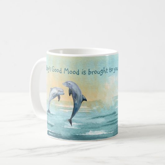 Delphine Leap Wasser Wasserfarbe Individuelle Name Kaffeetasse (Vorderseite Links)