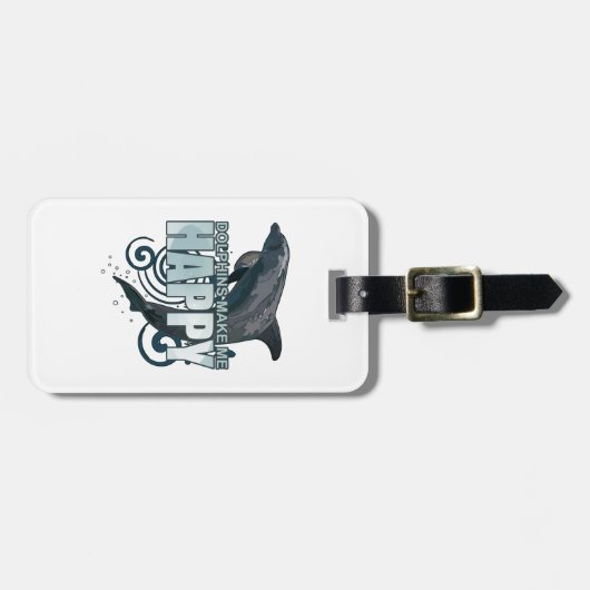 Delphine machen mich glücklich gepäckanhänger (Vorderseite horizontal)