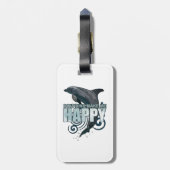 Delphine machen mich glücklich gepäckanhänger (Rückseite vertikal)