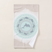 Delphine Mandala Blauer Taupe Küste Badhandtuch Set (Handtuch)