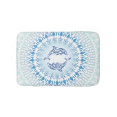 Delphine Mandala Blue White Maritime Badematte (Vorderseite)
