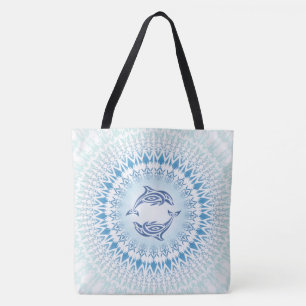Delphine Mandala Blue White Maritime Tasche