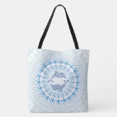 Delphine Mandala Blue White Maritime Tasche (Rückseite)