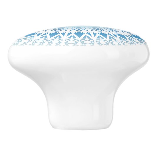 Delphine Mandala Blue White Nautical Keramikknauf (Seitenansicht)