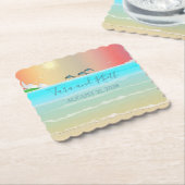 Delphine mit Personalisierter Strandküste Untersetzer (angewinkelt)