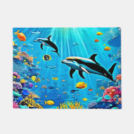 Delphine & Reef: Unterwasserfreude Fußmatte