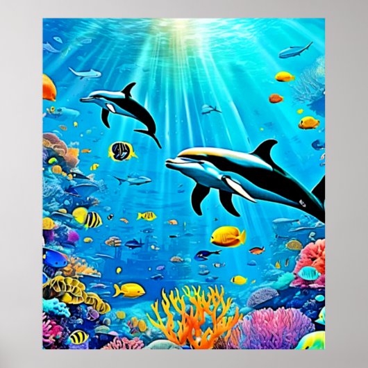 Delphine & Reef: Unterwasserfreude Poster (Vorne)