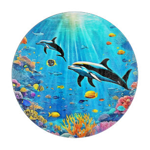 Delphine & Reef: Unterwasserfreude Schneidebrett