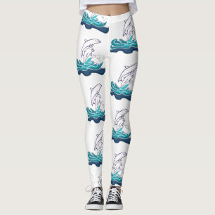 Delphine reiten auf Wellen benutzerdefinierte Legg Leggings