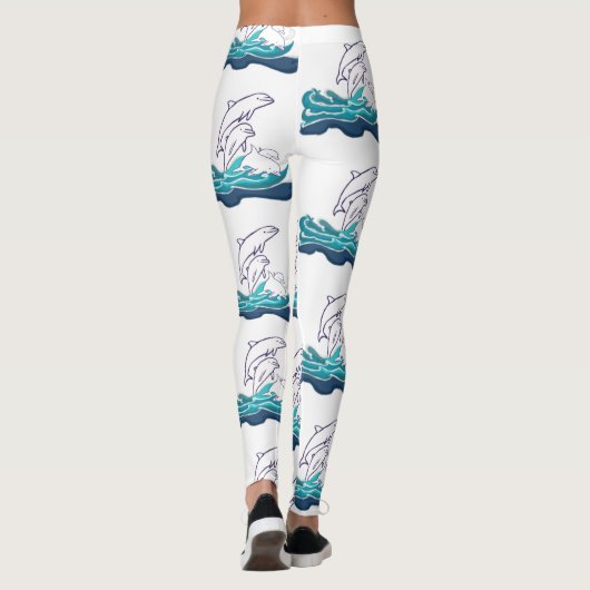Delphine reiten Waves Custom Leggings (Rückseite)