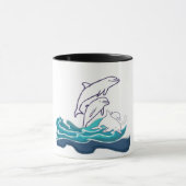 Delphine reiten Waves Ringer Combo Tasse (Zentrum)