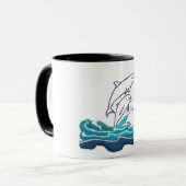 Delphine reiten Waves Ringer Combo Tasse (Vorderseite Links)