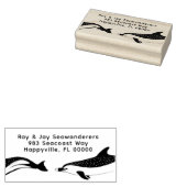 Delphine Rücksendeadresse Holzfarben Briefmarke Gummistempel (Stempel)