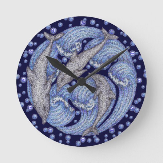 Delphine Runde Wanduhr (Vorderseite)