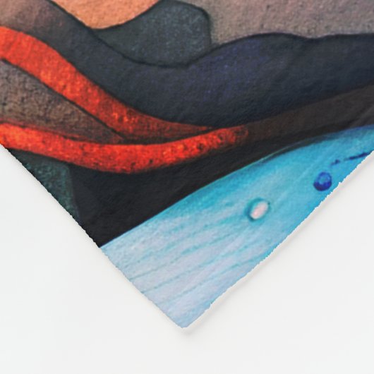 Delphine schwimmen im Meer Fleecedecke (Ecke)