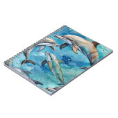 Delphine schwimmen im Meer Notizblock (Linke Seite)