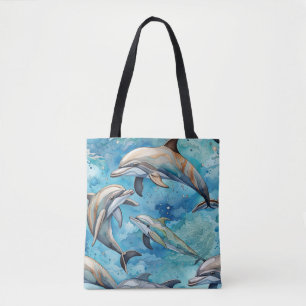 Delphine schwimmen im Meer Tasche