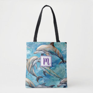 Delphine schwimmen im Meer Tasche