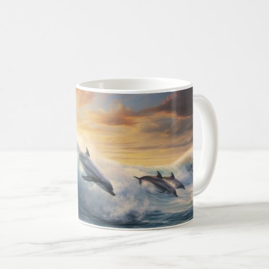 Delphine schwimmen kaffeetasse (VorderseiteRechts)
