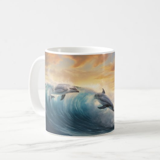 Delphine schwimmen kaffeetasse (Vorderseite Links)