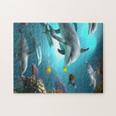 Delphine schwimmen unter Wasser Puzzle (Horizontal)