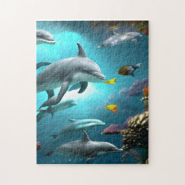 Delphine schwimmen unter Wasser Puzzle