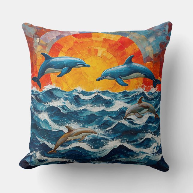 Delphine Seascape Kissen (Vorderseite)